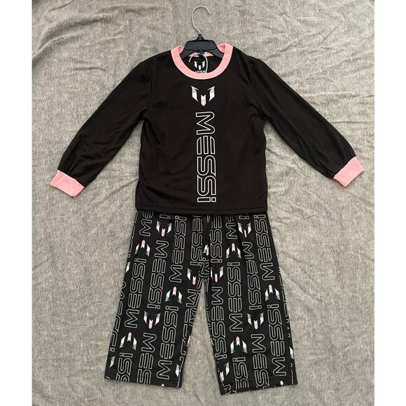 Newt Messi Collection Kids Girls Size XS 4-5 Yrs Black Pink Pajama Set - Picture 2 of 11